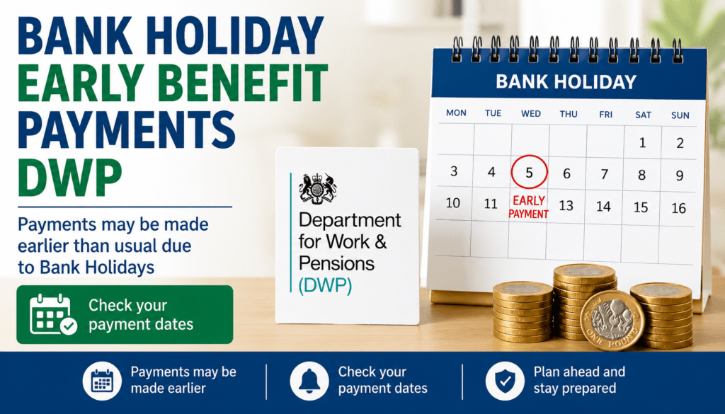 bank holiday early benefit payments dwp
